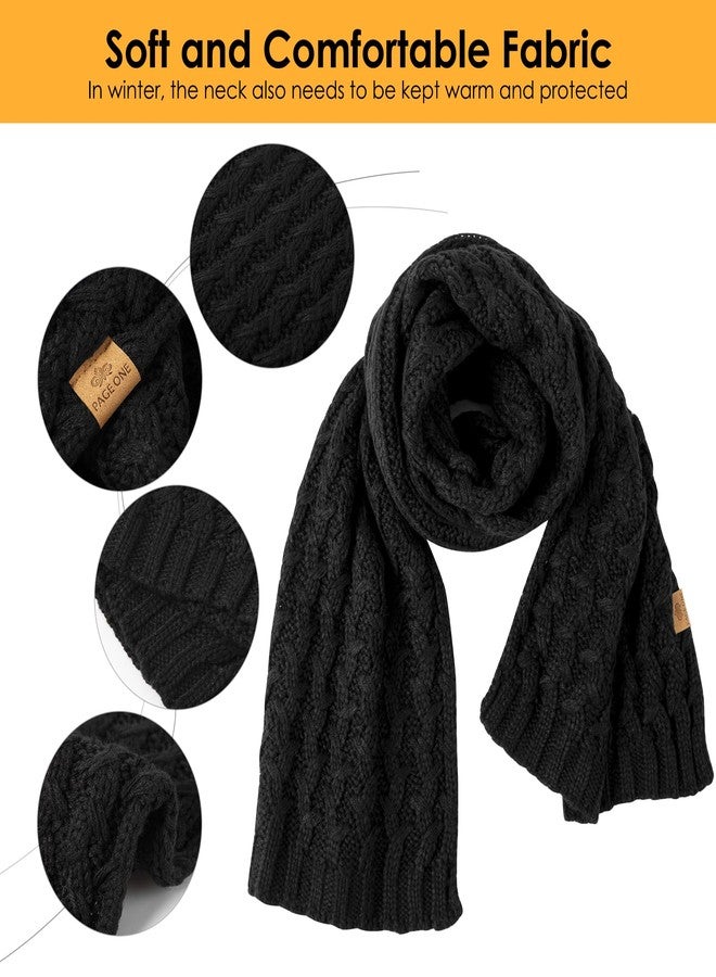 PAGE ONE Women's Ribbed Knit Scarf Winter Warm Long Big Wrap Cashmere Wool Thick Large Chunky Scarf for Women - Image 3